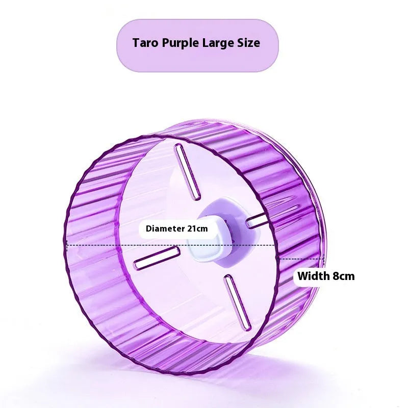 Plastic bird running wheel toy in transparent colour showing 21cm diameter size