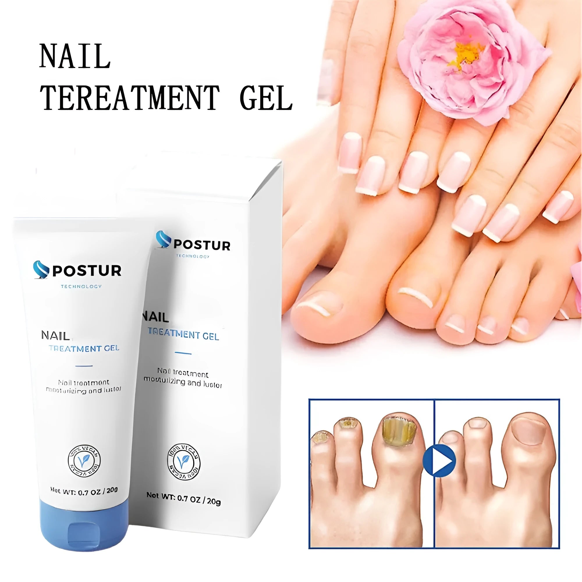 20g nail gel container for nail art and manicures measuring 3x2x12.8 cm