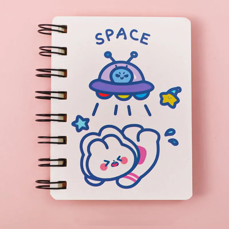Astronaut series flipped portable pocket notebook measuring 10.5 by 8 centimetres