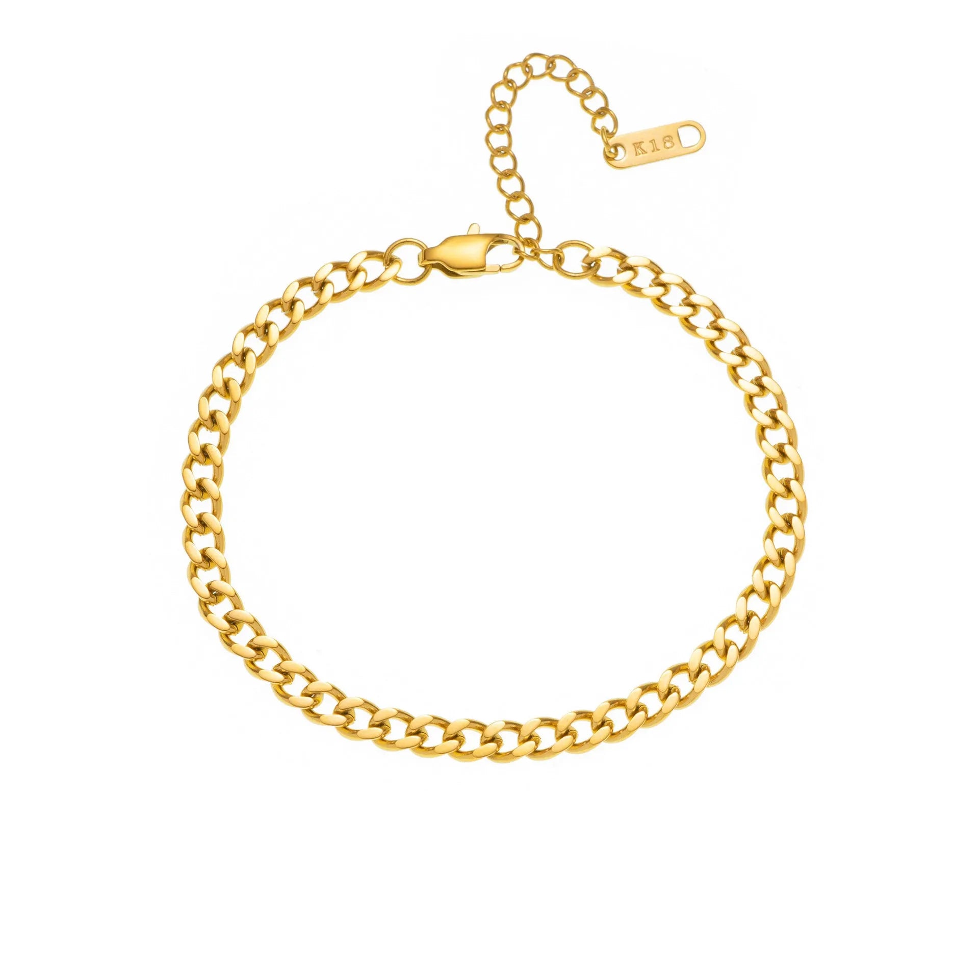 Gold and silver titanium steel necklaces showing letter A, number 7, and love heart charms on a 40.5cm chain.