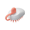 Handheld silicone dog grooming brush with TPR bristles and ABS handle in four colour options
