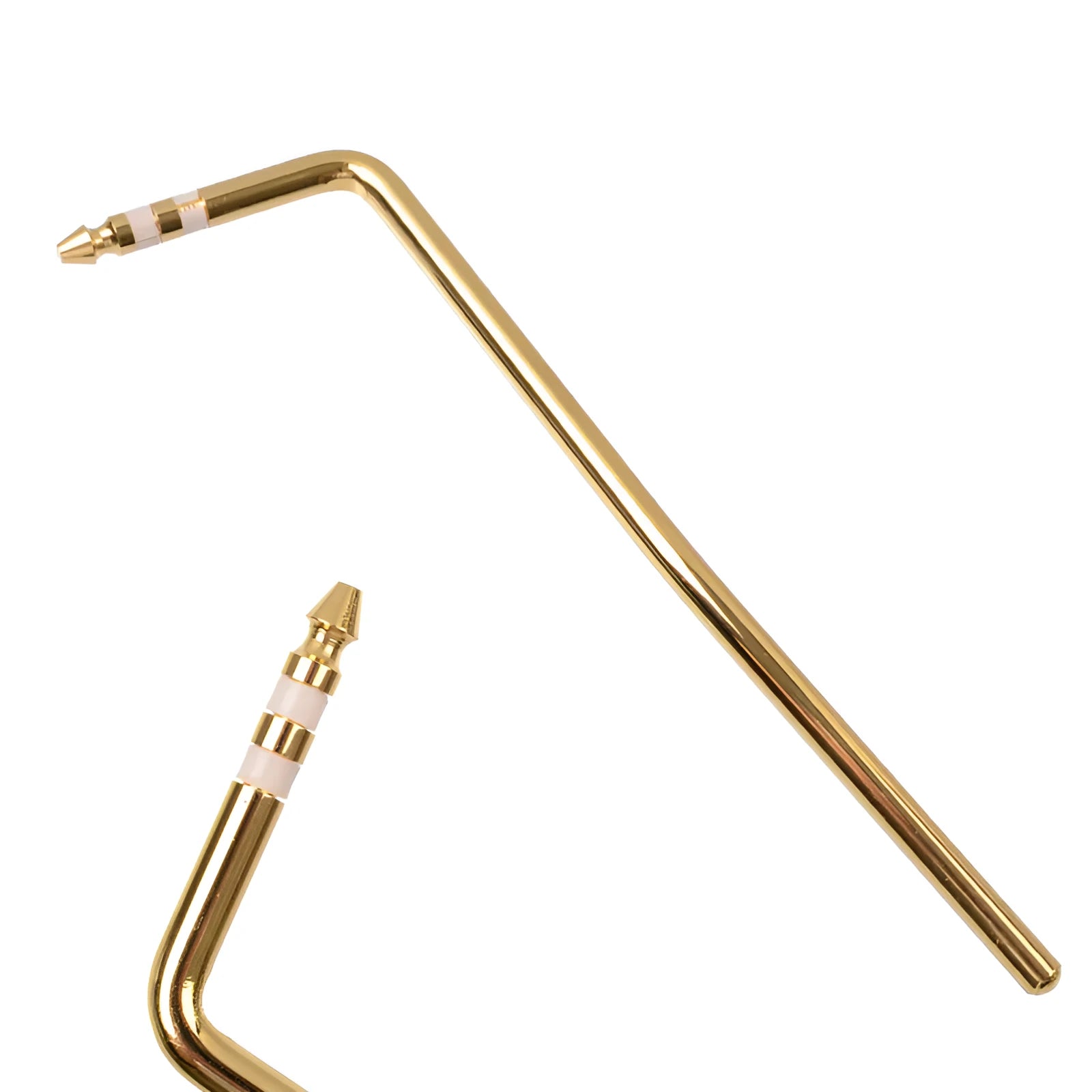 Direct plug-in metal tremolo arm for guitar in black, blue, gold, and silver colour options.