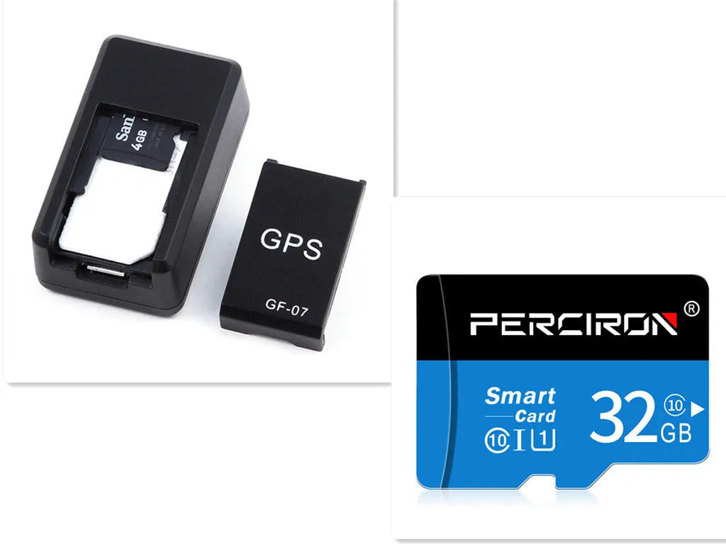 Black mini magnetic GPS tracker device for car and vehicle tracking with USB charging cable