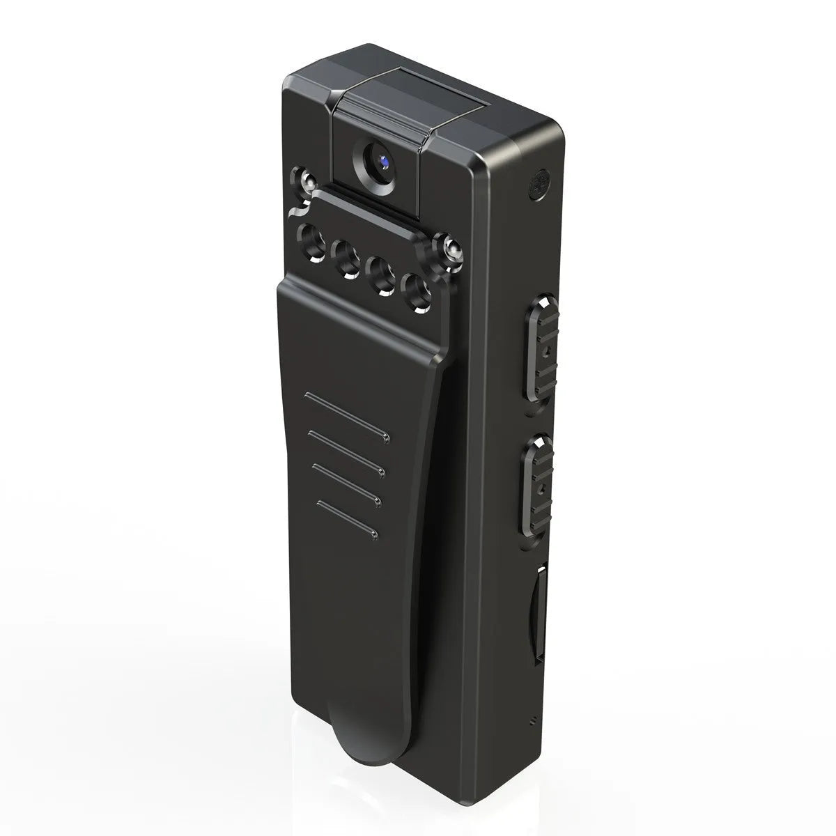 Black 1080p HD DV home camera with a lens capable of 90-degree rotation.