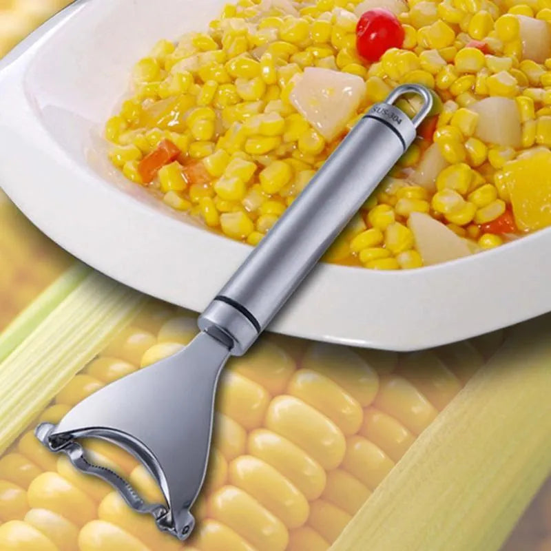 Stainless steel corn planer 18cm silver kernel stripper for household kitchen use