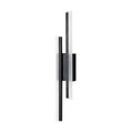 Gold double line wall lamp with linear LED lighting mounted on corridor wall