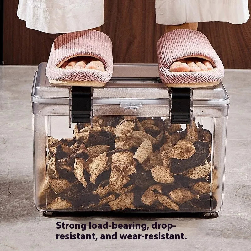 Transparent plastic lockable storage box for fish maw cordyceps medicine in 11L size