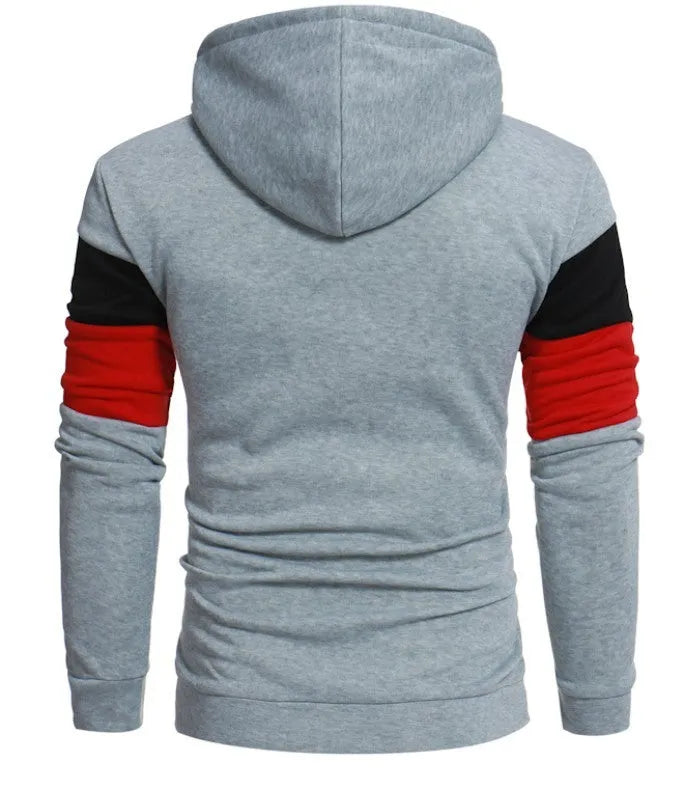 Men's fashion hooded sweatshirt in black and white, 70% polyester fibre, sizes S to 5XL