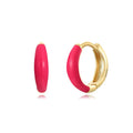 Epoxy oval curved geometric earrings in seven colour options with U-shaped design