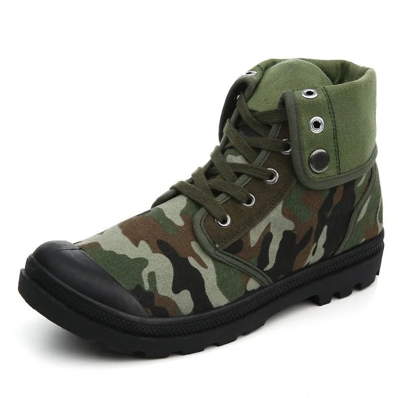 Men's high-top lace-up canvas sneakers in multiple colours