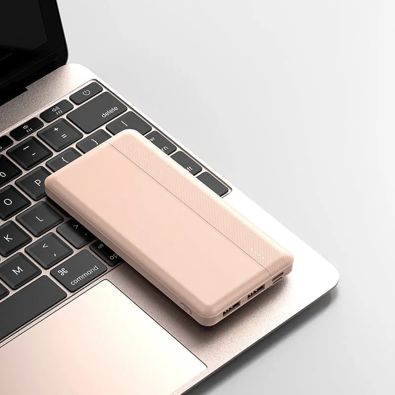 20000mAh portable power bank in black with USB ports