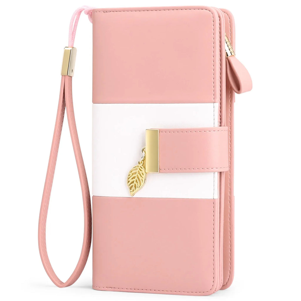 Midnight black anti-theft clutch bag with lock opening, shown open to reveal microfiber lining.