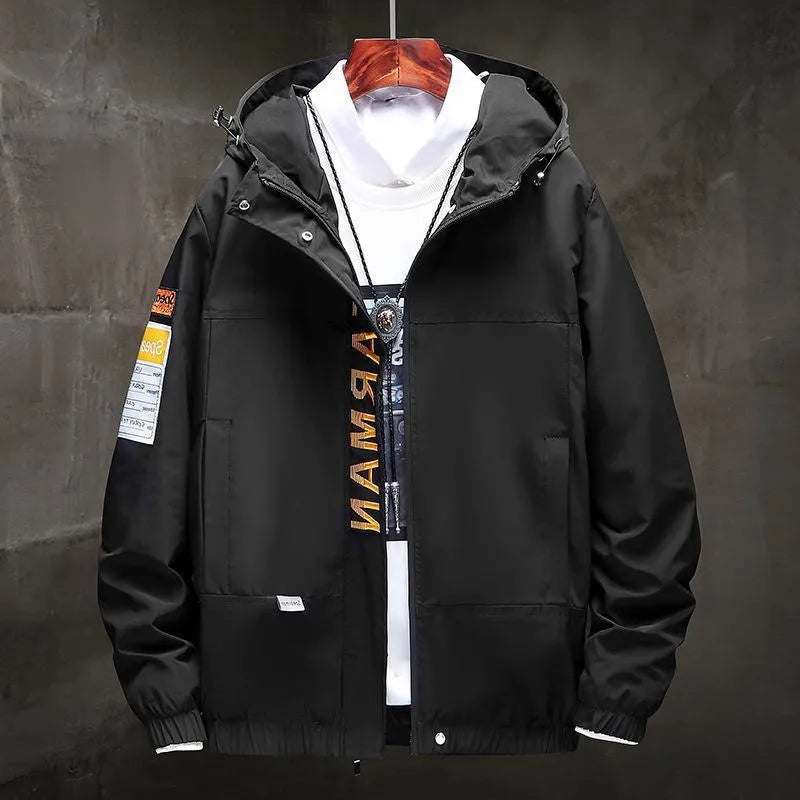 Hong Kong style jacket for men in 100% polyester, available in black white and yellow sizes M to 4XL