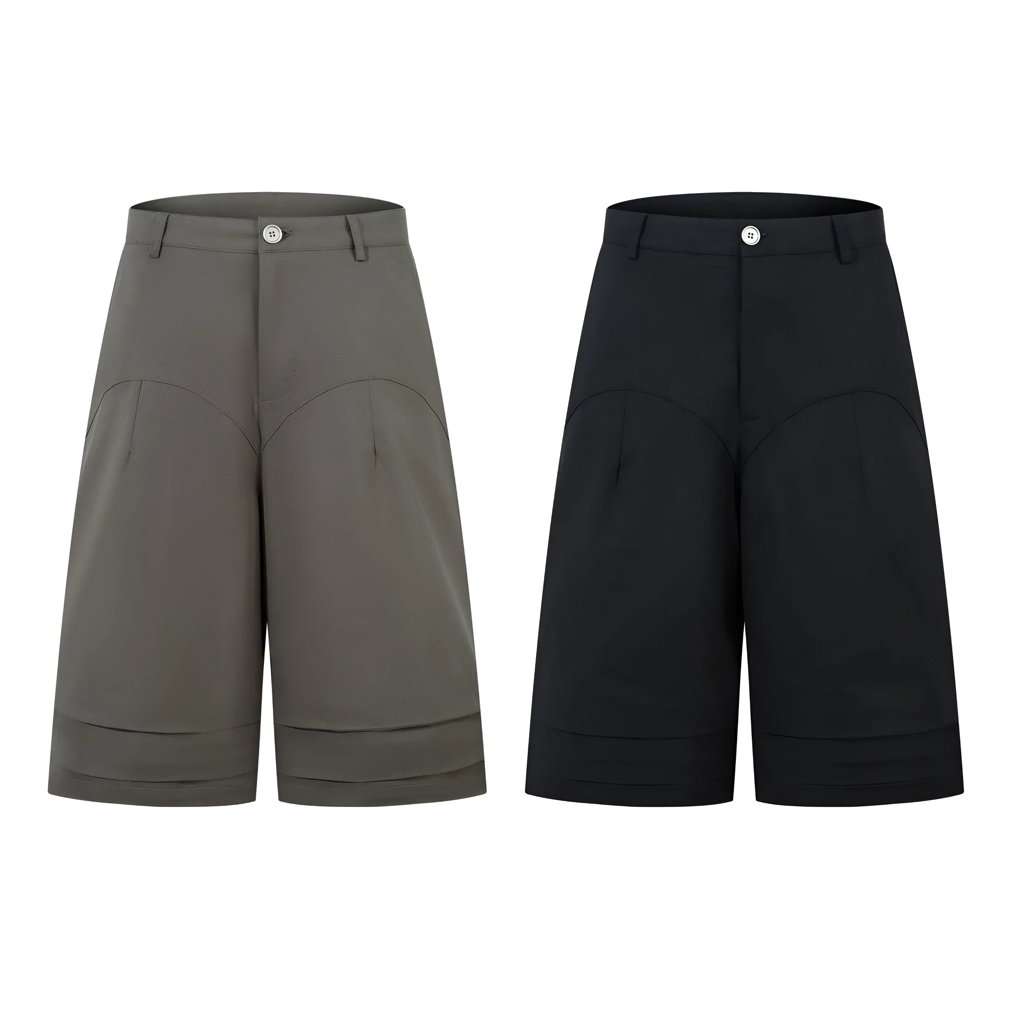 Mid-length wide leg straight denim trousers in black colour with loose fit design