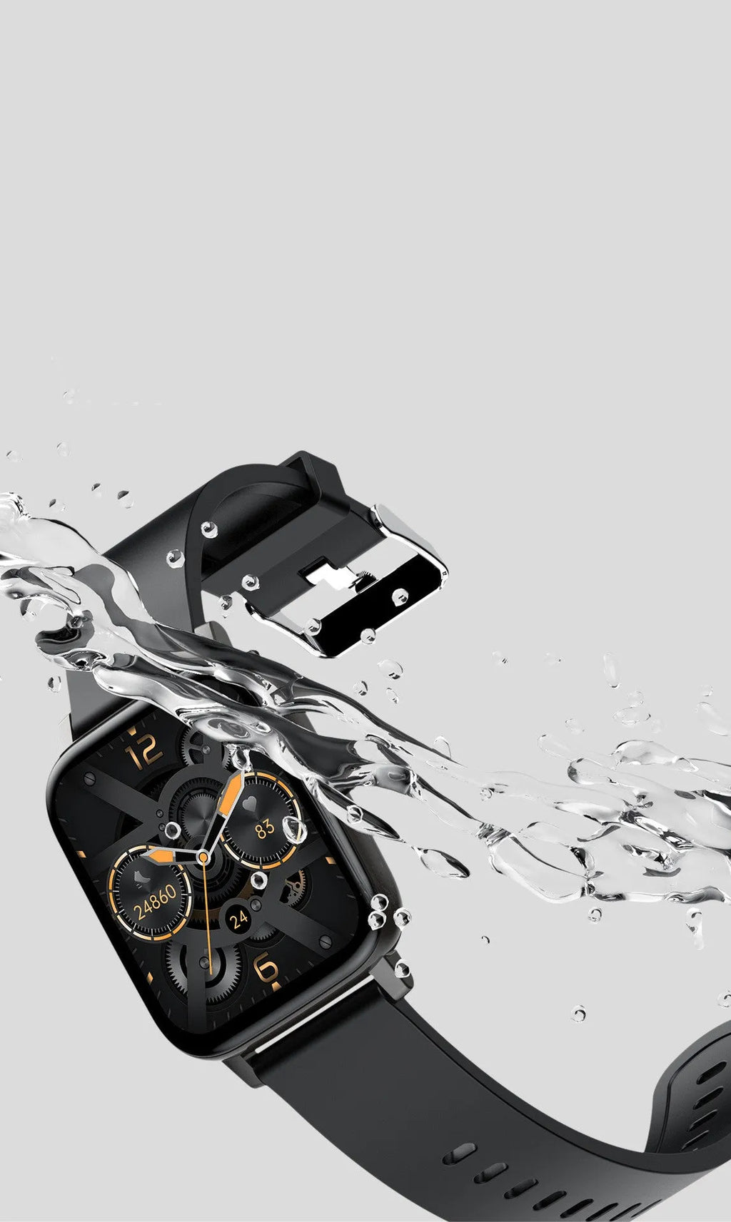 H80 fashion sports smart watch with ECG and blood oxygen monitoring on a silicone strap