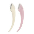 Eyebrow trimming knife and comb beauty tool set with curved stainless steel blade