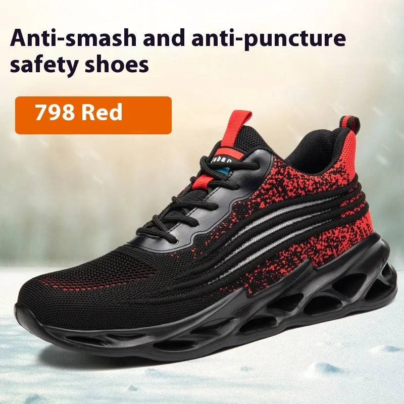 Leather labour protection shoes with anti-smashing design in multiple colour options