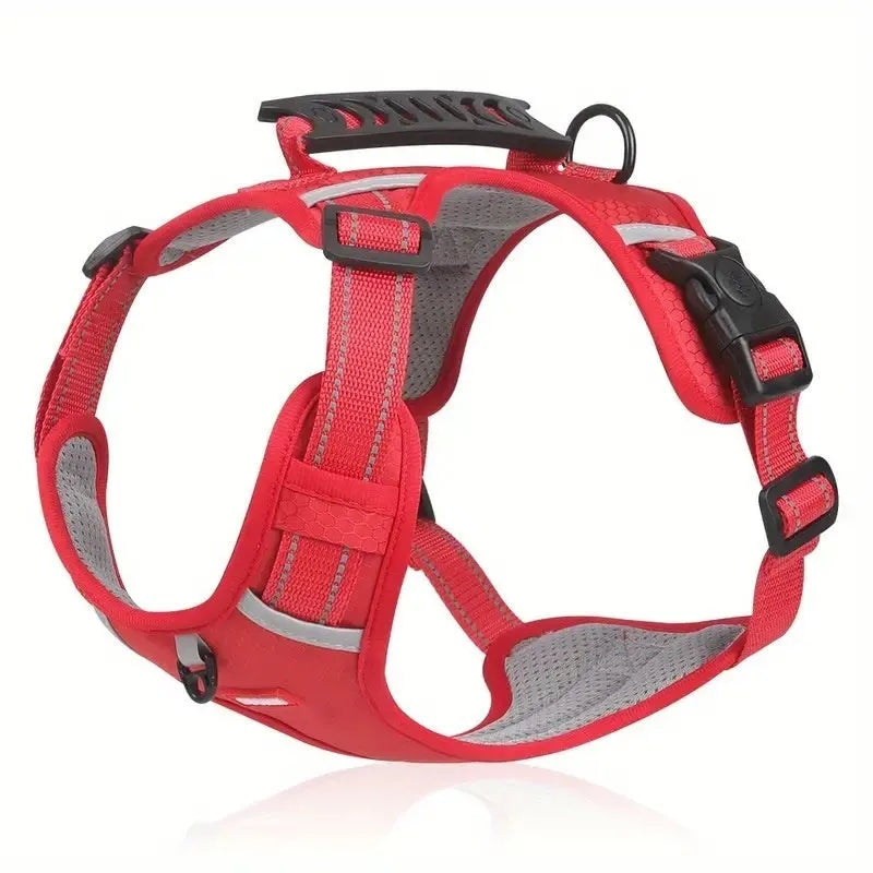 Polyester dog chest harness traction rope in multiple colours with adjustable sizing