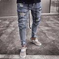 Zene Denim Jeans in grey, mid waist tight fit, cotton denim with zip fly, size S to 4XL