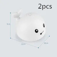 Automatic water induction whale bath toy spraying water with colourful LED lights