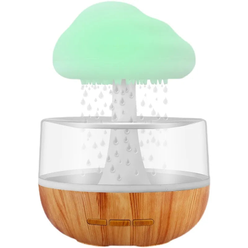 White cloud-shaped humidifier with night lights and water flow display