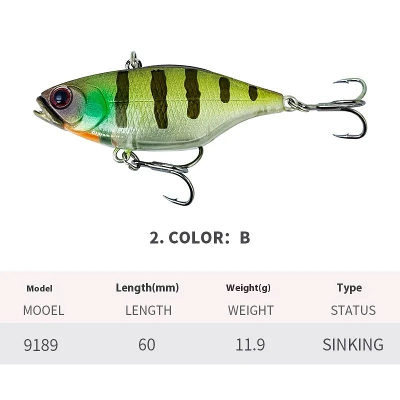 60mm 11.9g long-range submerged biomimetic fishing bait in multiple colour options