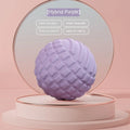 Blue 6cm TPR foot massage and yoga ball on a plain background.