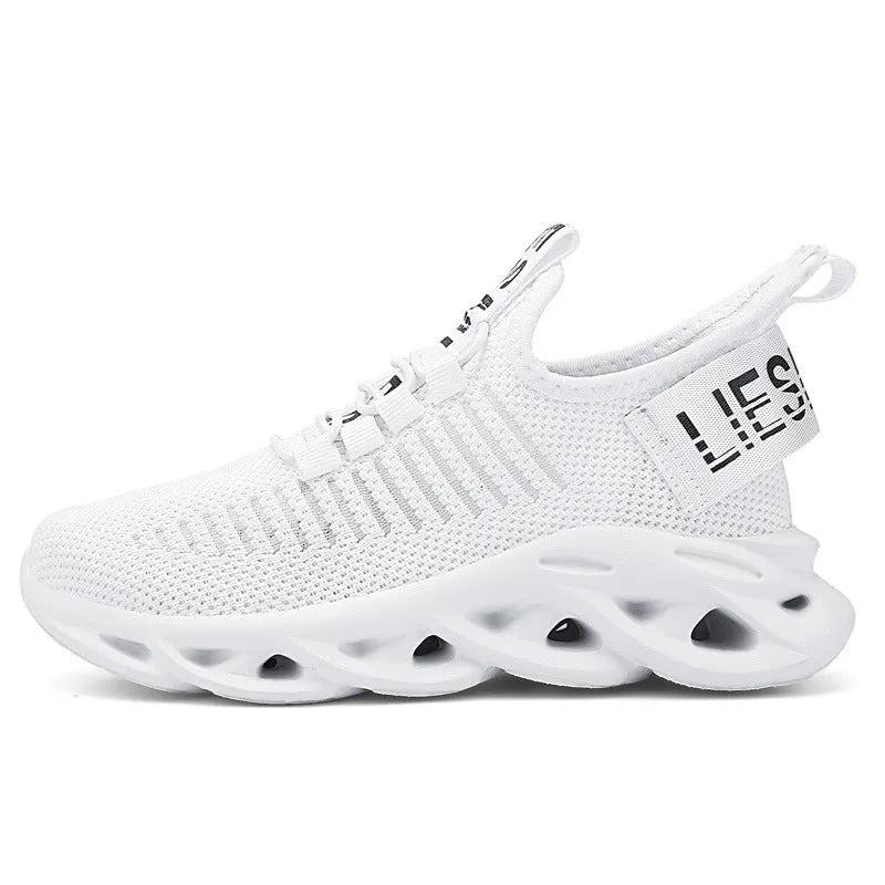 Children's fabric sneakers with Velcro closure in black, khaki or white colours