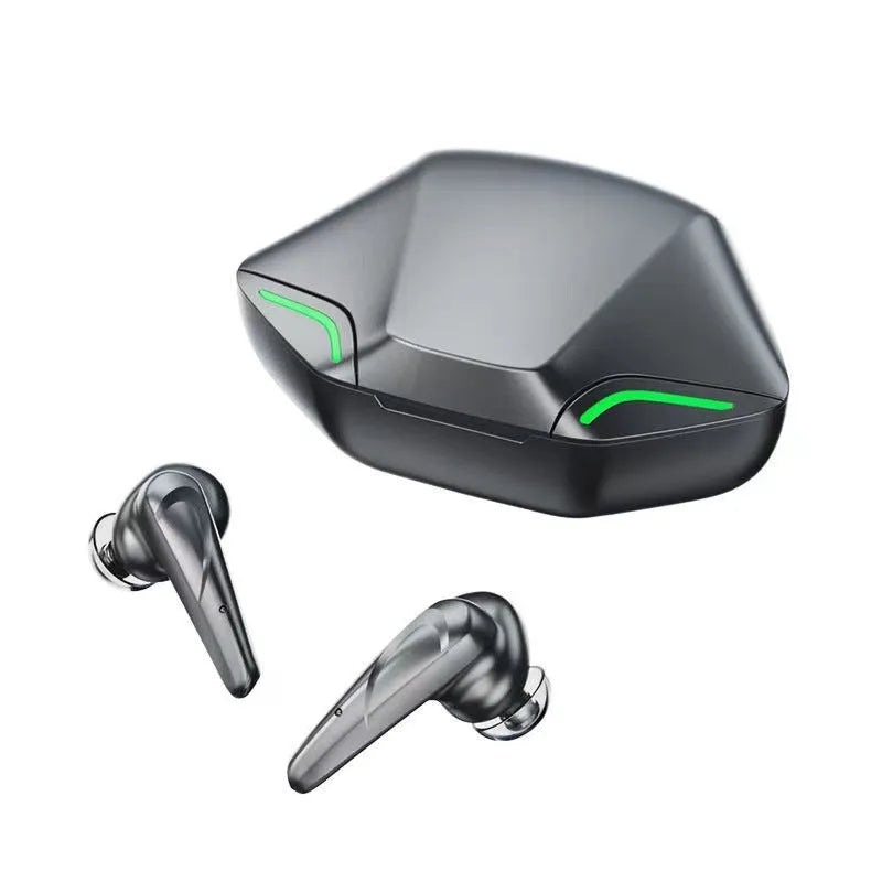 Wireless Bluetooth gaming headset with charging cabin in black, grey, white, or yellow colour options.
