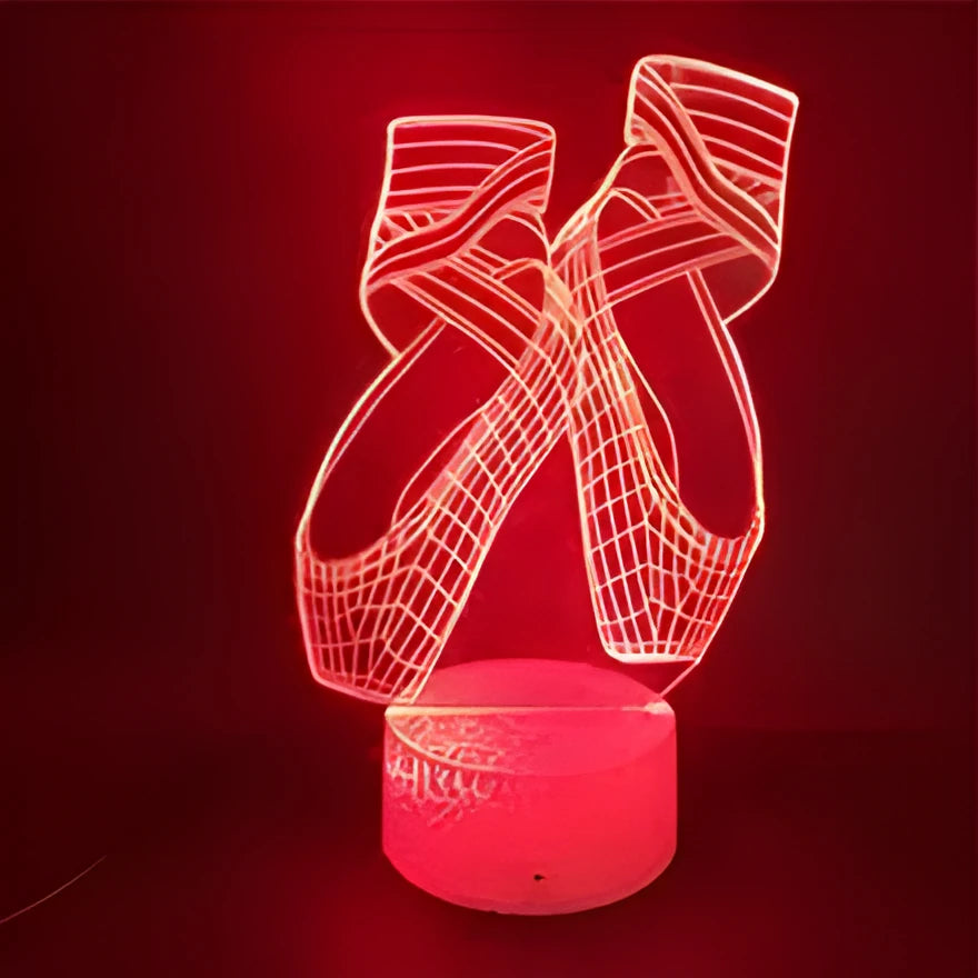 3D acrylic ballet dancer night light with colourful LED illumination and remote control