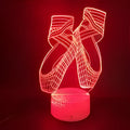 3D acrylic ballet dancer night light with colourful LED illumination and remote control