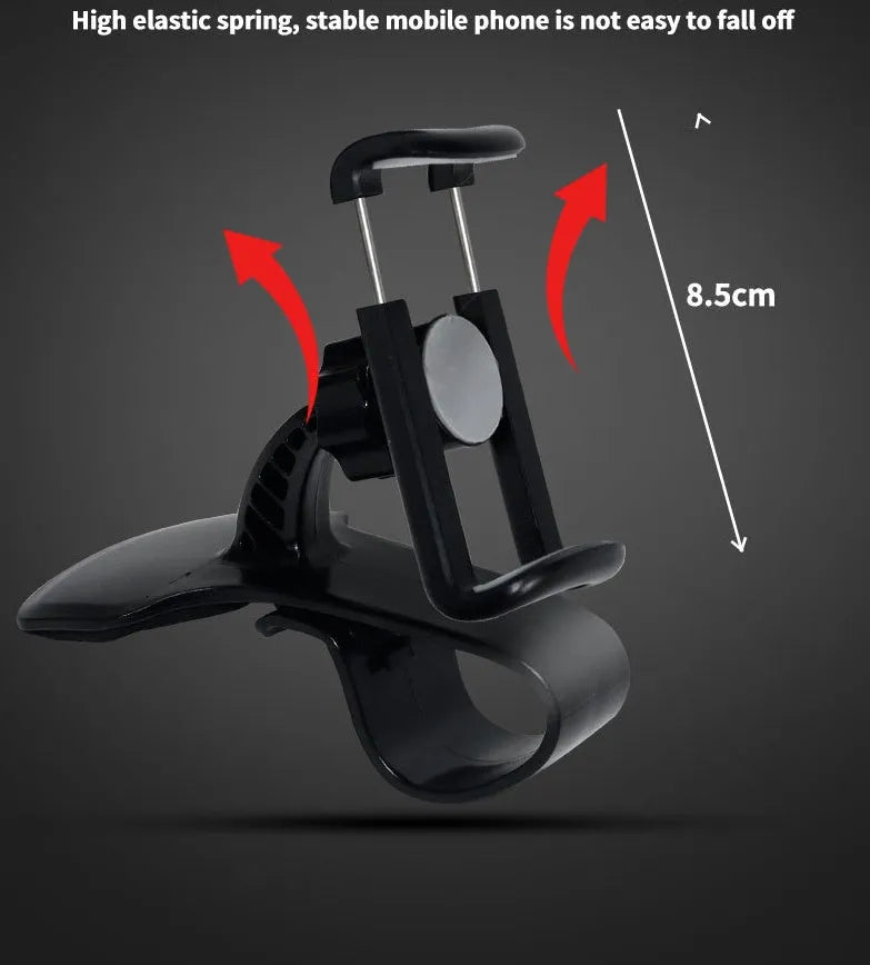 Rotating phone holder with 360-degree rotation and adjustable tilt, black colour