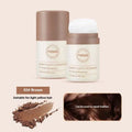 Mattifying oil control face powder compact for oily skin and bangs hairline in transparent, brown, and dark brown shades.