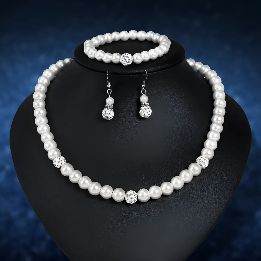 Foreign classic Xiangbala bridal jewellery set with ring, necklace, and earrings in gold tone