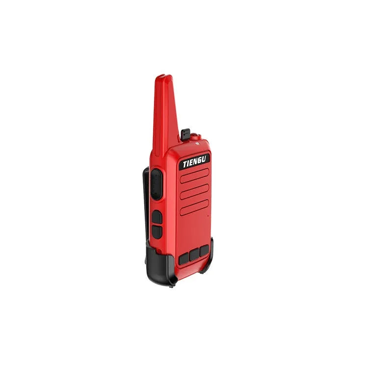 TIENGU black wireless handheld radio intercom with LED flashlight and back clip