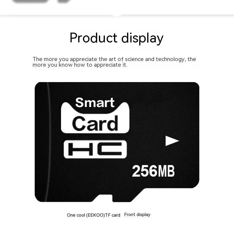 256MB TF memory card with compact dimensions in gift-ready packaging