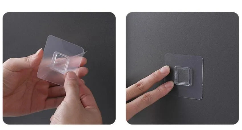 Blue automatic toothpaste dispenser mounted on a bathroom wall with a transparent window showing paste inside.