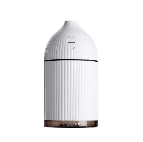 White USB-powered aromatherapy diffuser and humidifier with LED light, 300ml capacity