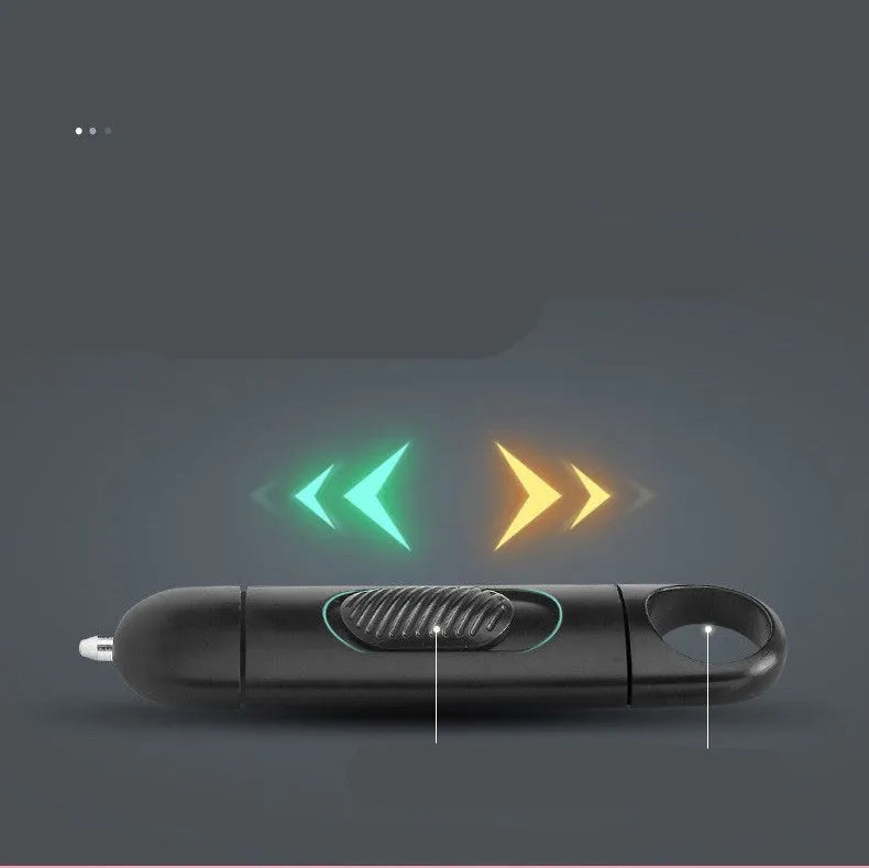 Contactless keypad tool with metal silver tip on pink body for pressing public buttons without touching