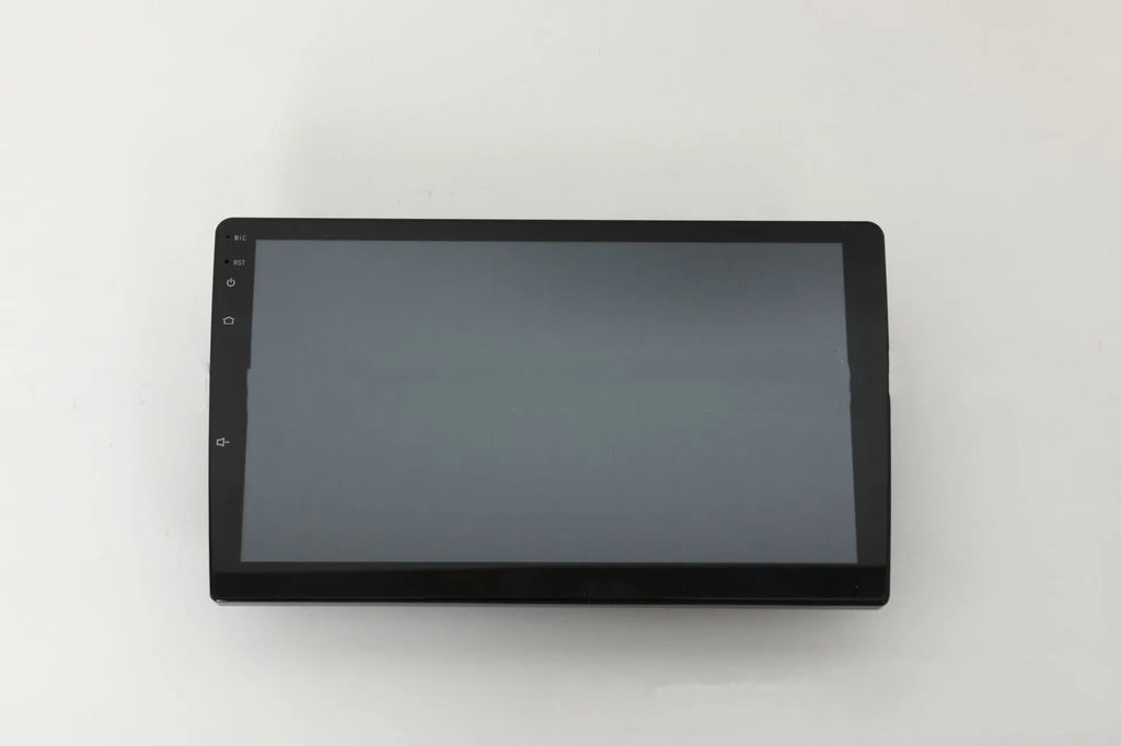 Black 10.1 inch universal Android car stereo head unit with touch screen display