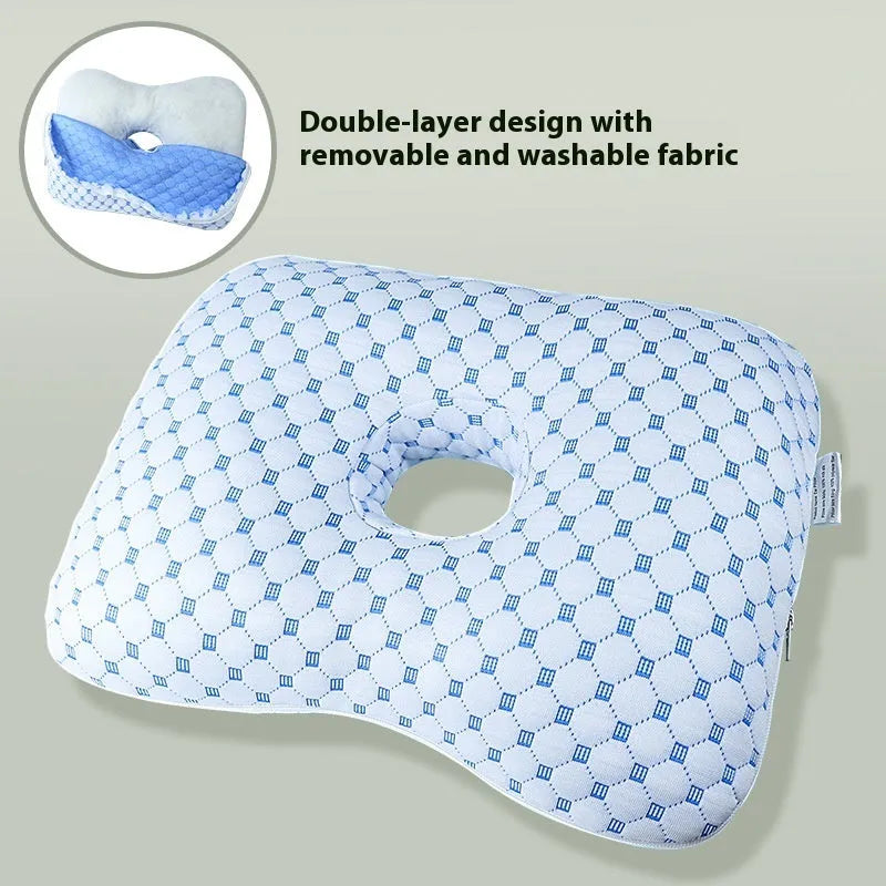 Beauty salon single hole ear pillow in New Chinese style, showing dimensions 39x28x6cm.
