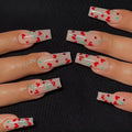 French Love Red Diamond press-on false nails set of 24 pieces with glue