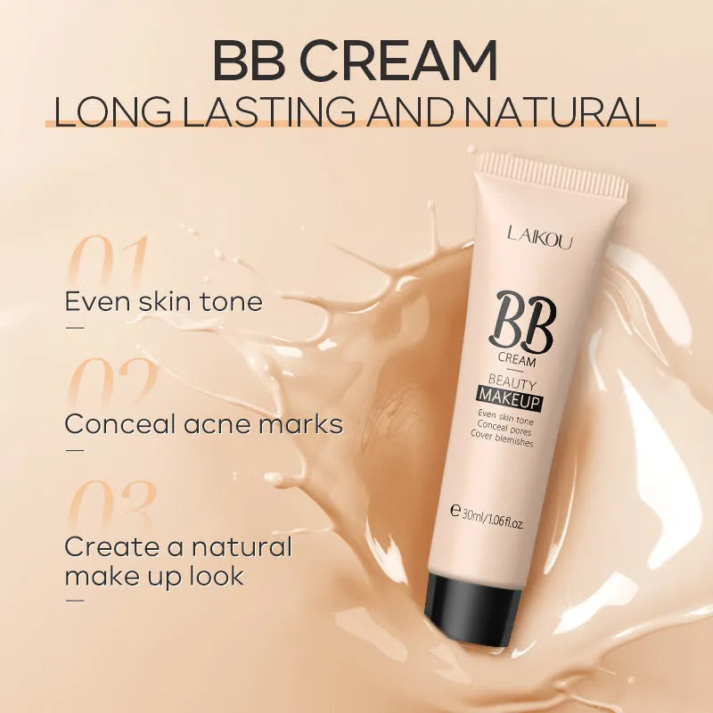 30ml tube of Natural Makeup BB Cream in nine shade options displayed.