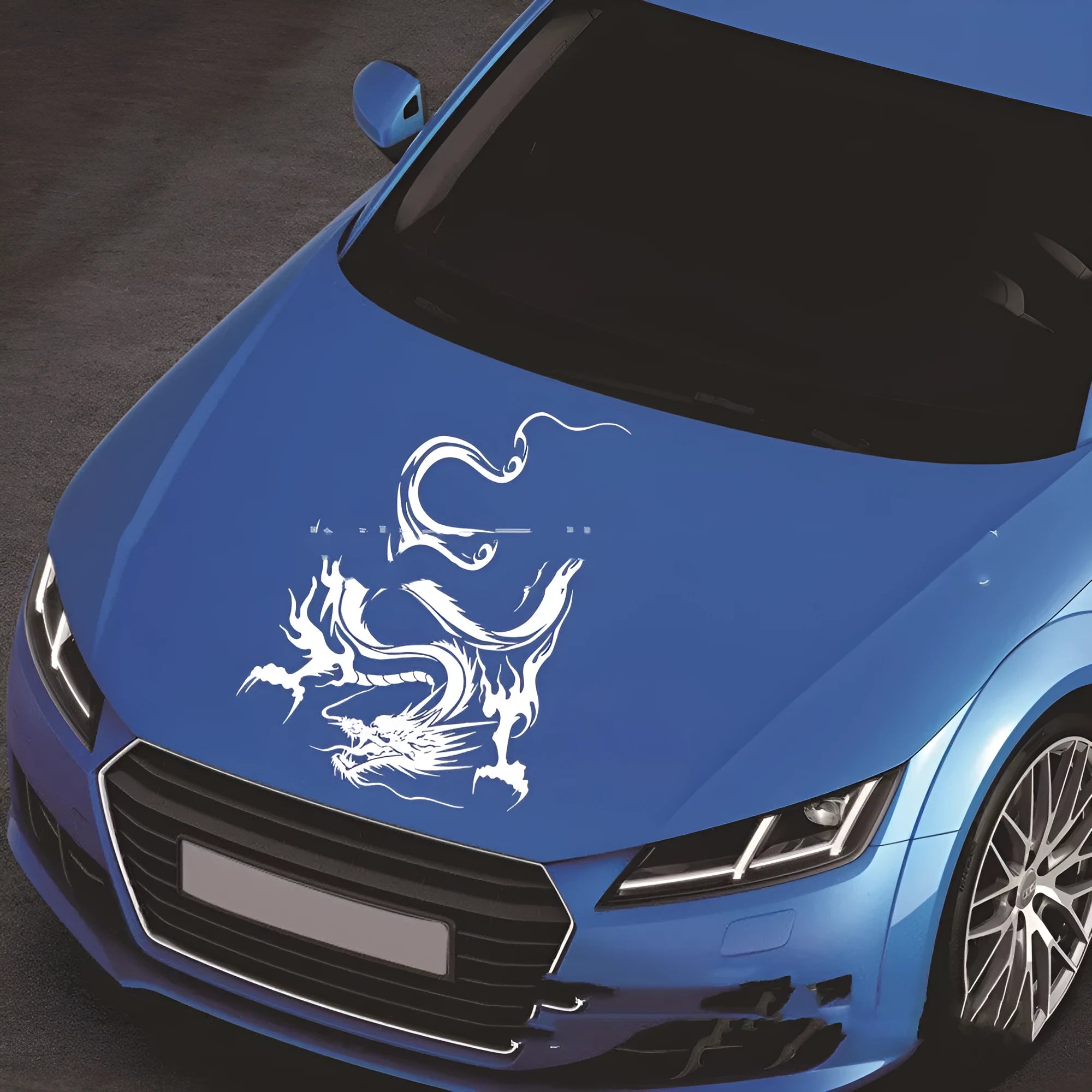 50x36 cm dragon car sticker in PET vinyl with colour options for vehicle modification