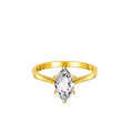 S925 silver ring with 1 carat moissanite inlaid in geometric cross shape on white background