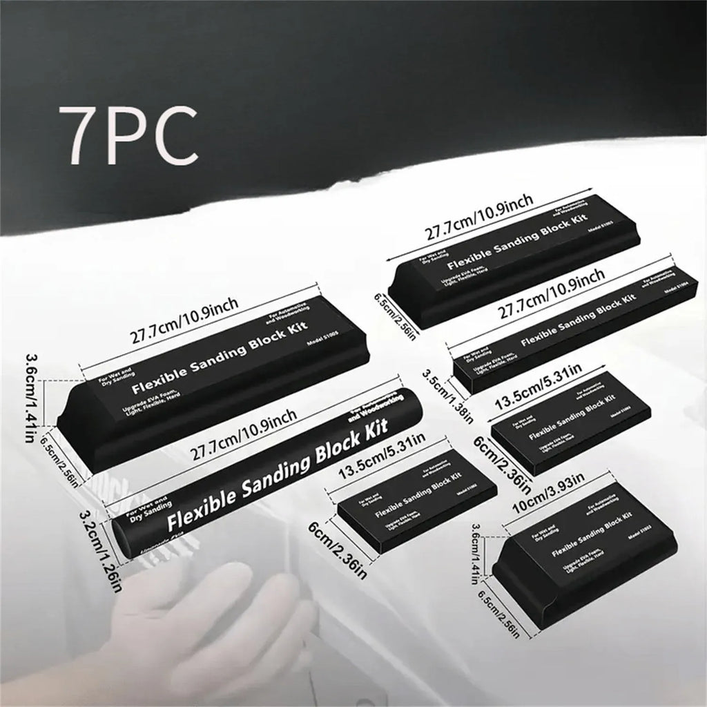 7 piece set of black EVA frosted metal blocks for 3D printing and model building