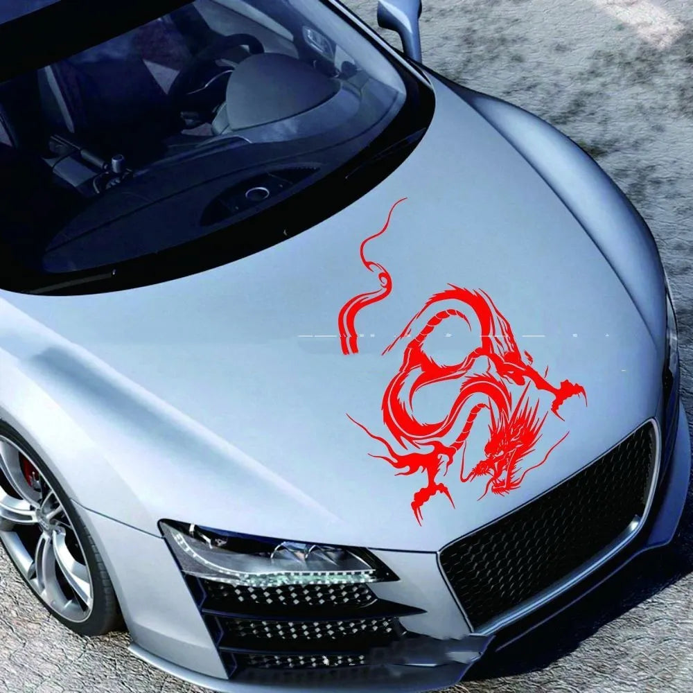 50x36 cm dragon car sticker in PET vinyl with colour options for vehicle modification