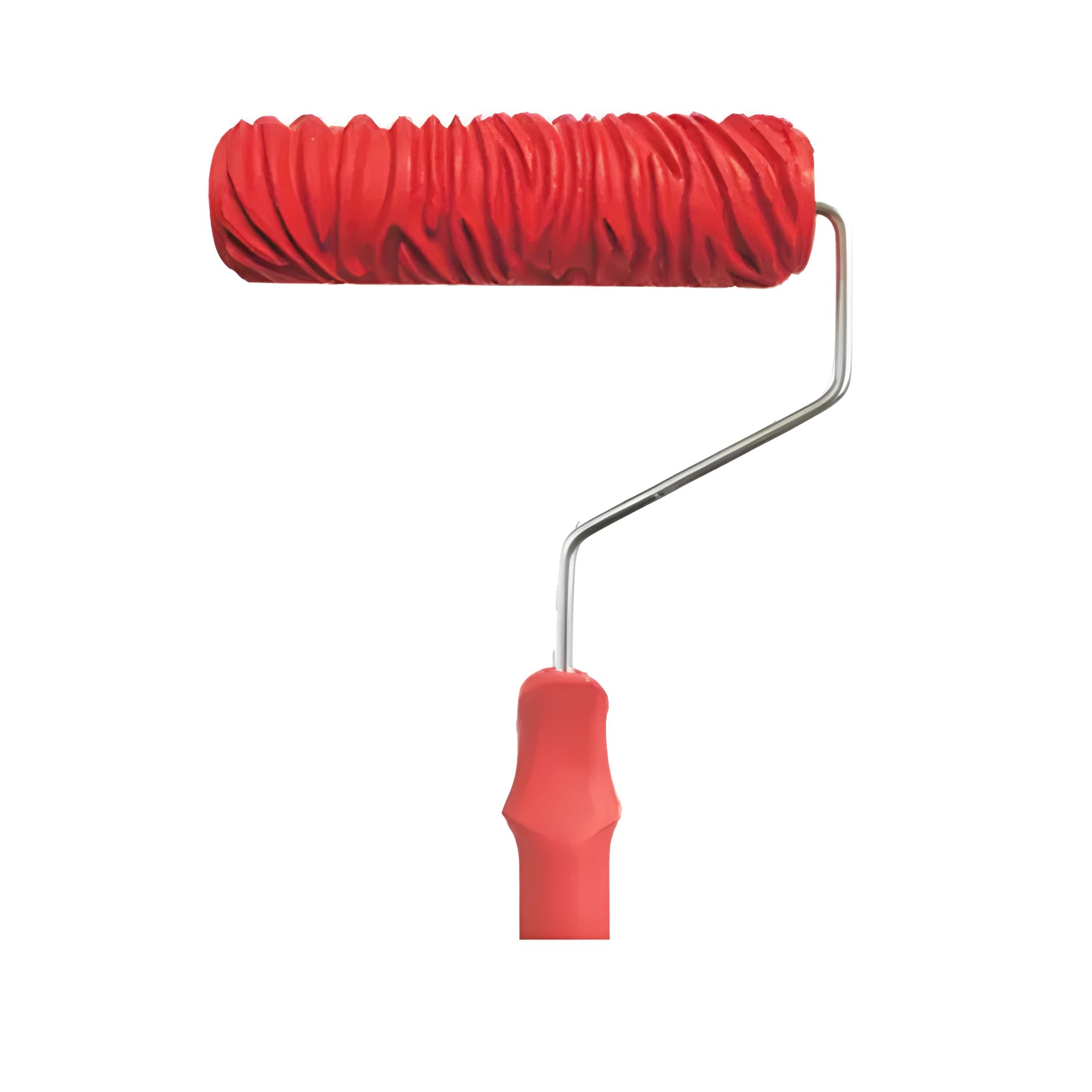 7 inch texture paint embossing roller with rubber patterned sleeve and plastic metal handle