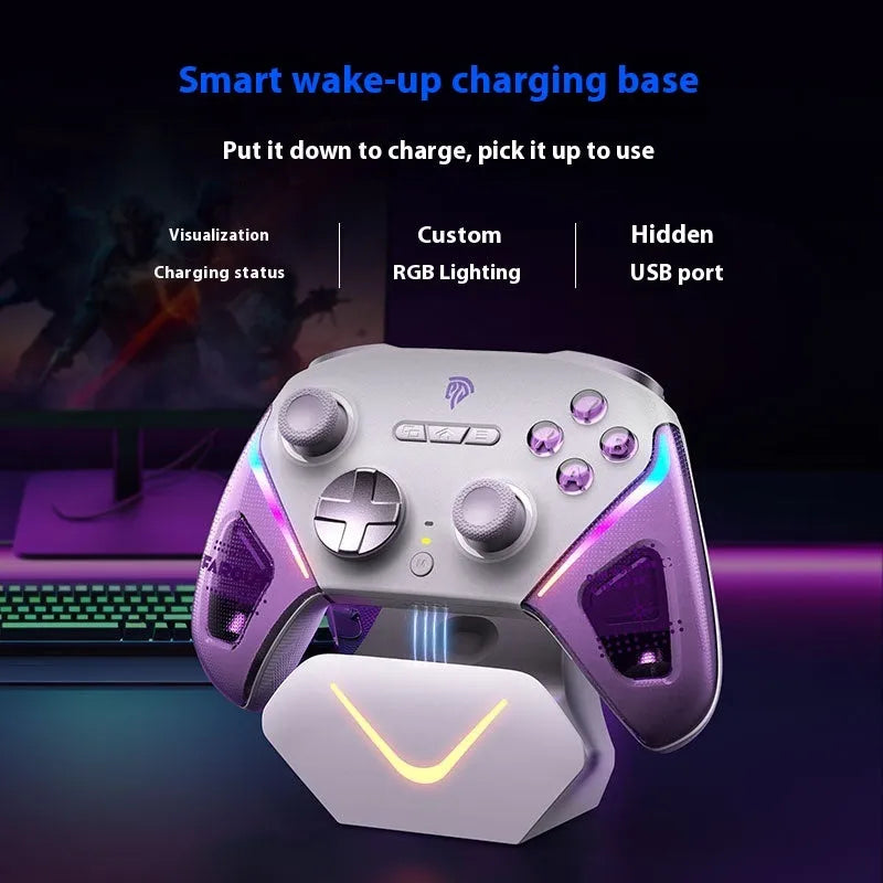 PlayStation controller charging dock with Smart Start/Stop technology in black, green or purple
