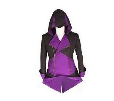 Polyester hoodie coat jacket with long thin design, available in colour splatter patterns, sizes XS to 5XL